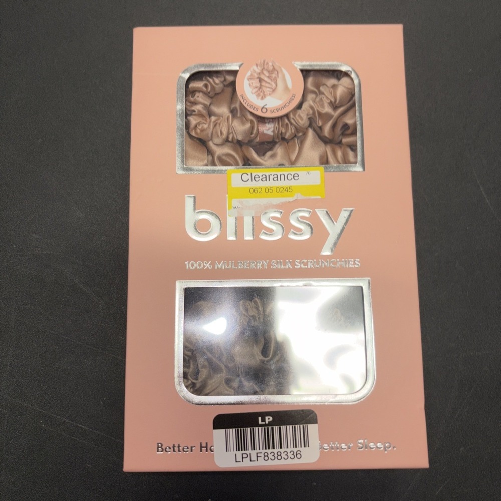 Blissy Machine Washable Mulberry Silk 6 Piece Scrunchies